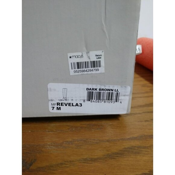 Marc Fisher Dark Brown Crocodile Embossed Knee-High Leather Boots 7M With Zipper - Picture 8 of 9